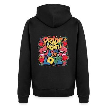 Mois de la fierté L’amour c’est l’amour LGBTQ LGBTQIA+ - Veste à capuche bio Premium Unisexe - noir - Dos - Nico (187cm)