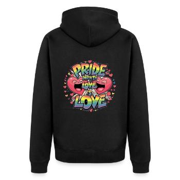 Mois de la fierté L’amour c’est l’amour LGBTQ LGBTQIA+ - Veste à capuche bio Premium Unisexe - noir - Dos - Nico (187cm)