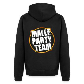 Malle Party Team - Unisex Premium Bio Zip Hoodie - Schwarz - Hinten - Nico (187cm)
