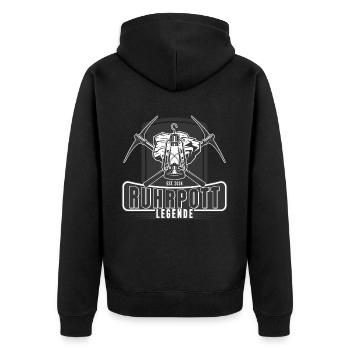 Ruhrpott legend lore mining miner - Unisex Premium Organic Zip Hoodie - black - Back - Nico (187cm)