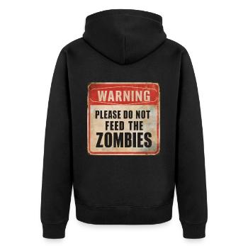 Avertissement Ne nourrissez pas les zombies Signe d’avertissement - Veste à capuche bio Premium Unisexe - noir - Dos - Nico (187cm)