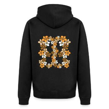 Floral Vine Floral Design Floral Blooming Flower - Unisex Premium Organic Zip Hoodie - black - Back - Nico (187cm)