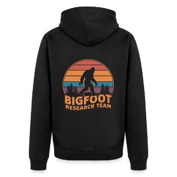 Équipe de recherche officielle Bigfoot Sasquatch Yeti - Veste à capuche bio Premium Unisexe - noir - Dos - Nico (187cm)