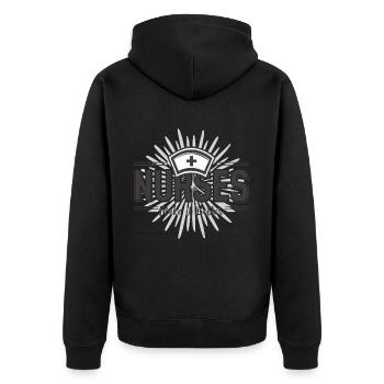 Infirmières, infirmière, assistante médicale, citation - Veste à capuche bio Premium Unisexe - noir - Dos - Nico (187cm)
