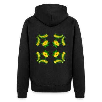 Fleur de tournesol Floraison florale Tournesol - Veste à capuche bio Premium Unisexe - noir - Dos - Nico (187cm)