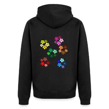 Blumenmuster blühende Blume floral Blumenranke - Unisex Premium Bio Zip Hoodie - Schwarz - Hinten - Nico (187cm)