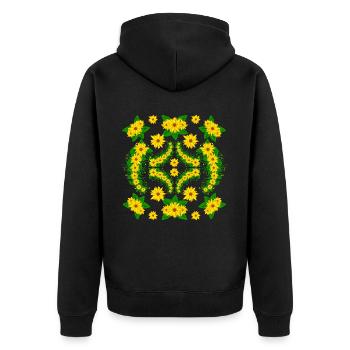 Tournesol fleur fleurs tournesols floral - Veste à capuche bio Premium Unisexe - noir - Dos - Nico (187cm)
