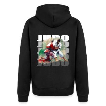 Judo - Veste à capuche bio Premium Unisexe - noir - Dos - Nico (187cm)
