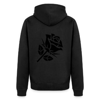 Abstract Rose Minimalist Roses Flowers - Unisex Premium Organic Zip Hoodie - black - Back - Nico (187cm)