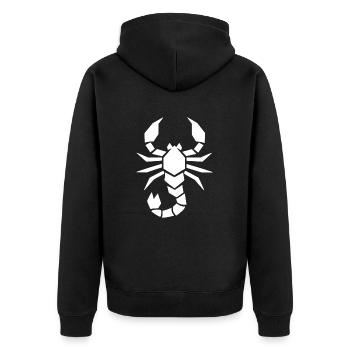 Abstract Scorpio Zodiac Animal Art - Unisex Premium Organic Zip Hoodie - black - Back - Nico (187cm)