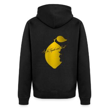 Ask for Tequila and Salt - Unisex Premium Organic Zip Hoodie - black - Back - Nico (187cm)