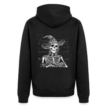 Sorcière squelette sombre avec chapeau de sorcière - Veste à capuche bio Premium Unisexe - noir - Dos - Nico (187cm)