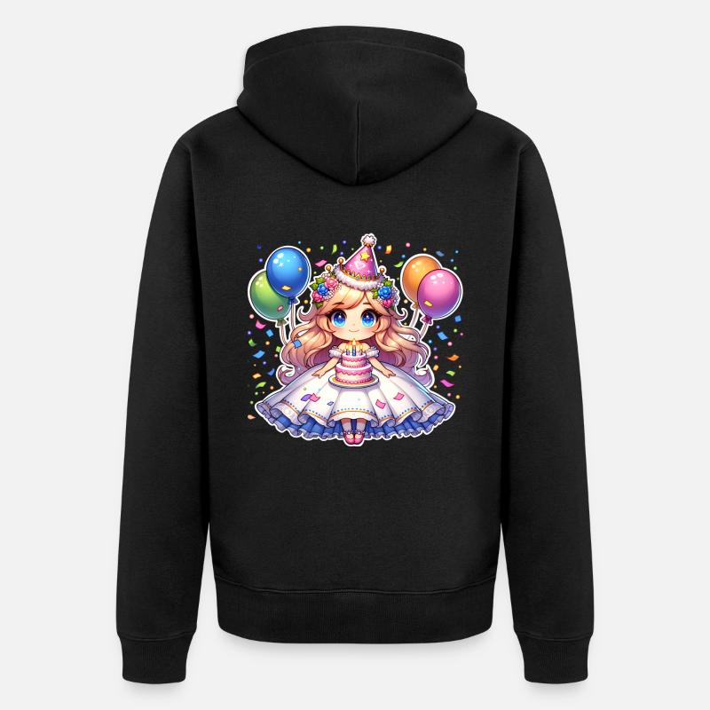Anniversaire Princesse - Veste à capuche bio Premium Unisexe - noir