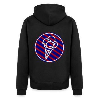 Eicreme Eis Sommer - Unisex Premium Bio Zip Hoodie - Schwarz - Hinten - Nico (187cm)