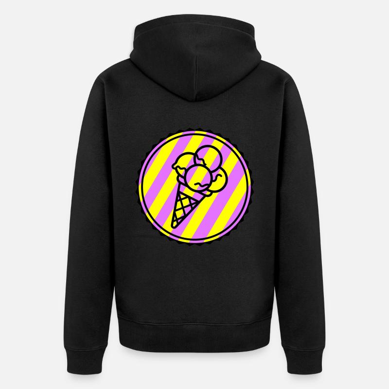 Eicreme Eis Icon - Unisex Premium Bio Zip Hoodie - Schwarz