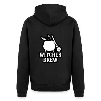 Halloween Saying Quote Witches Brew - Unisex Premium Organic Zip Hoodie - black - Back - Nico (187cm)