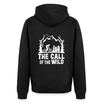 Mountain Bikers Mountain Biking Mountains Nature Outdoor - Unisex Premium Organic Zip Hoodie - black - Back - Nico (187cm)