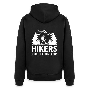 Randonneurs Randonnée Montagne Forêts Nature - Veste à capuche bio Premium Unisexe - noir - Dos - Nico (187cm)