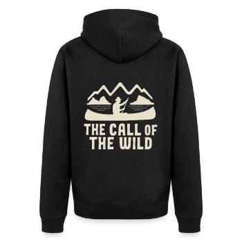 Canoeing Canoeing Water sports Sports - Unisex Premium Organic Zip Hoodie - black - Back - Nico (187cm)