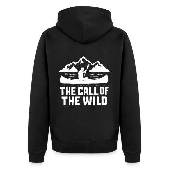 Canoeing Canoeing Water sports Sports - Unisex Premium Organic Zip Hoodie - black - Back - Nico (187cm)