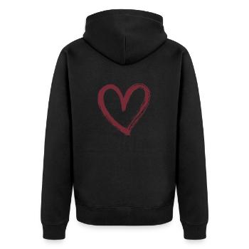 Cœur L’amour c’est la vie Saint-Valentin Dicton - Veste à capuche bio Premium Unisexe - noir - Dos - Nico (187cm)