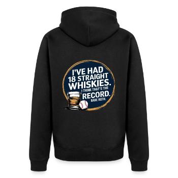 Baseball Babe Ruth Spruch Sport Zitat - Unisex Premium Bio Zip Hoodie - Schwarz - Hinten - Nico (187cm)