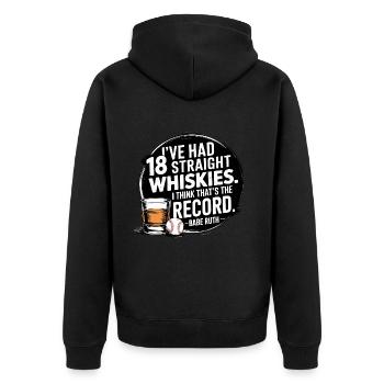 Baseball Babe Ruth Spruch Sport Zitat - Unisex Premium Bio Zip Hoodie - Schwarz - Hinten - Nico (187cm)