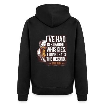 Baseball Babe Ruth Spruch Sport Zitat - Unisex Premium Bio Zip Hoodie - Schwarz - Hinten - Nico (187cm)