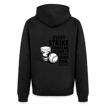 Baseball Babe Ruth Spruch Sport Zitat - Unisex Premium Bio Zip Hoodie - Schwarz - Hinten - Nico (187cm)