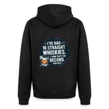 Baseball Babe Ruth Spruch Sport Zitat - Unisex Premium Bio Zip Hoodie - Schwarz - Hinten - Nico (187cm)