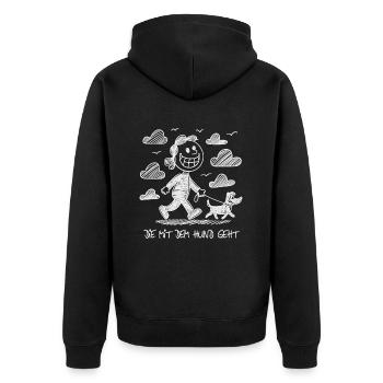 Drôle de dicton de chien pour les amoureux des chiens - Veste à capuche bio Premium Unisexe - noir - Dos - Nico (187cm)