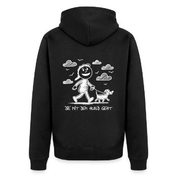 Drôle de dicton de chien pour les amoureux des chiens - Veste à capuche bio Premium Unisexe - noir - Dos - Nico (187cm)