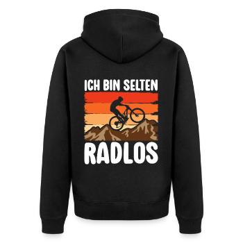 Rare Wheelless Bicycle Mountain Bike Road Bike - Unisex Premium Organic Zip Hoodie - black - Back - Nico (187cm)