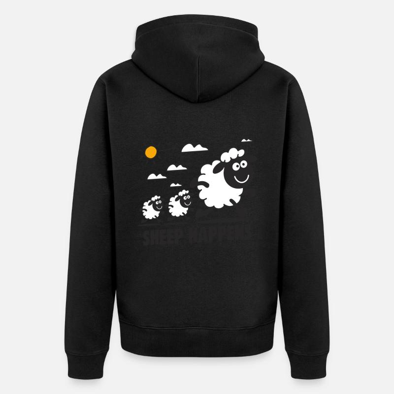 Funny Sheep Sheep Happens - Veste à capuche bio Premium Unisexe - noir