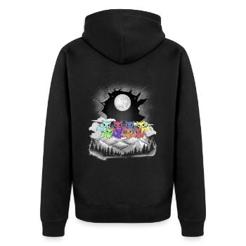 Halloween Flerdemäuse Fledermaus Kinder Kind Moon - Unisex Premium Organic Zip Hoodie - black - Back - Nico (187cm)
