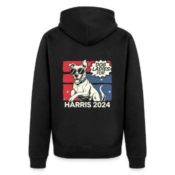 Chien Dames Pour Kamala Harris 2024 États-Unis Amérique - Veste à capuche bio Premium Unisexe - noir - Dos - Nico (187cm)