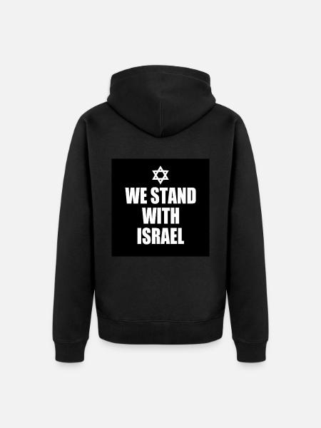 We stand with israel - Unisex Premium Organic Zip Hoodie - black
