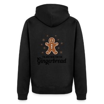 Gingerbread Lebkuchenmann Lebkuchen Weihnachten - Unisex Premium Bio Zip Hoodie - Schwarz - Hinten - Nico (187cm)