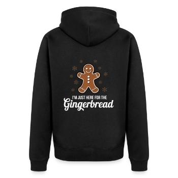 Gingerbread Gingerbread Man Christmas - Unisex Premium Organic Zip Hoodie - black - Back - Nico (187cm)