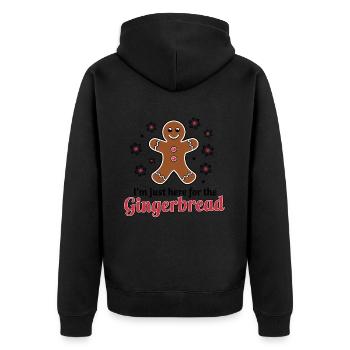 Gingerbread Gingerbread Man Christmas - Unisex Premium Organic Zip Hoodie - black - Back - Nico (187cm)