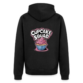 Cupcake Squad Cake Cupcake Muffin - Unisex Premium Bio Zip Hoodie - Schwarz - Hinten - Nico (187cm)