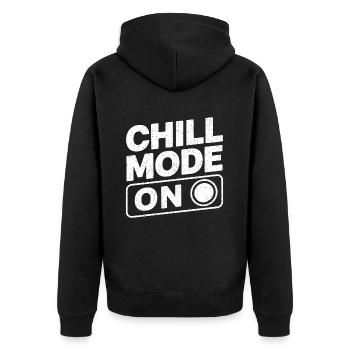 Chill Mode On Relax Relax - Unisex Premium Organic Zip Hoodie - black - Back - Nico (187cm)