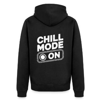 Chill Mode On Relax Relax - Unisex Premium Organic Zip Hoodie - black - Back - Nico (187cm)