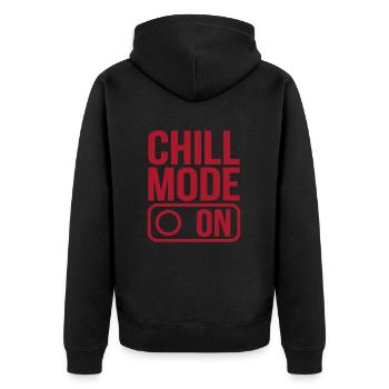 Chill Mode On Relax Relax - Unisex Premium Organic Zip Hoodie - black - Back - Nico (187cm)