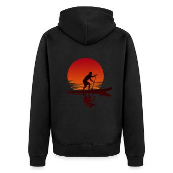 Stand Up Paddle Coucher de soleil - Veste à capuche bio Premium Unisexe - noir - Dos - Nico (187cm)