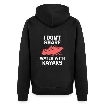 Speedboat Humor Design for Powerboat Enthusiasts - Unisex Premium Organic Zip Hoodie - black - Back - Nico (187cm)