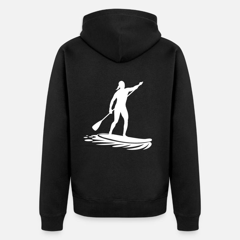 Stand Up Paddle Freizeit Urlaub - Unisex Premium Bio Zip Hoodie - Schwarz