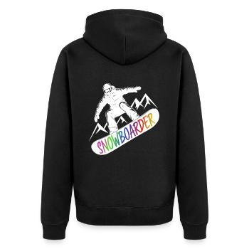 Snowboarders Snowboard Snowboard Sports d’hiver - Veste à capuche bio Premium Unisexe - noir - Dos - Nico (187cm)
