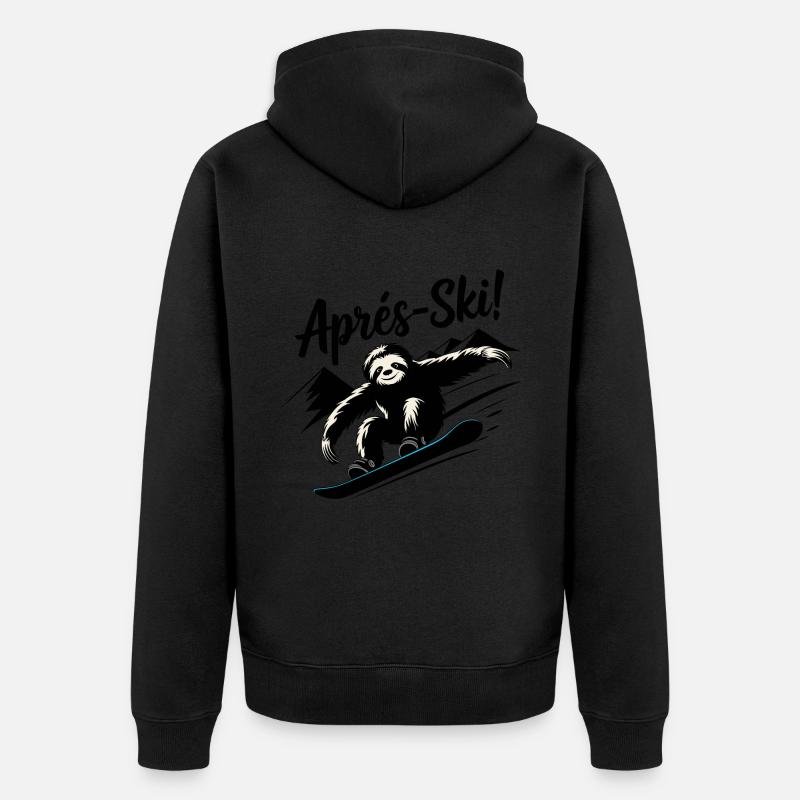 Sloth Sloth Snowboard Après-Ski - Veste à capuche bio Premium Unisexe - noir