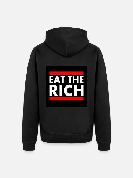 Eat the rich - Unisex Premium Organic Zip Hoodie - black